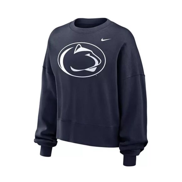Nike NWT Penn State Nittany Lions Oversized Essential Pullover Sweatshirt Navy L - Picture 2 of 4